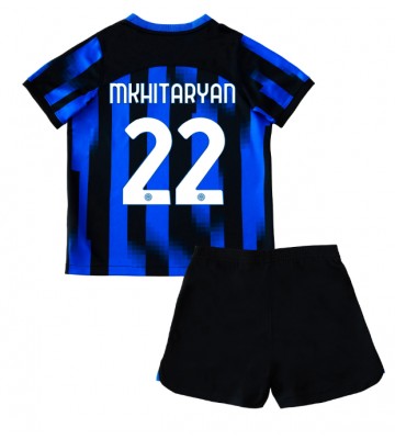 Inter Milan Henrikh Mkhitaryan #22 Replica Home Stadium Kit for Kids 2023-24 Short Sleeve (+ pants)
